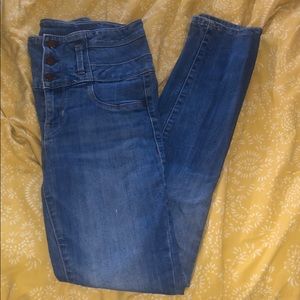 High waisted button up jeans